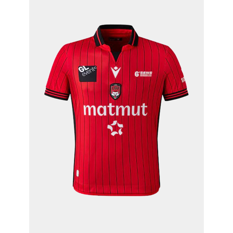 Maillot de rugby extérieur lou 25/26 rouge enfant - M Com