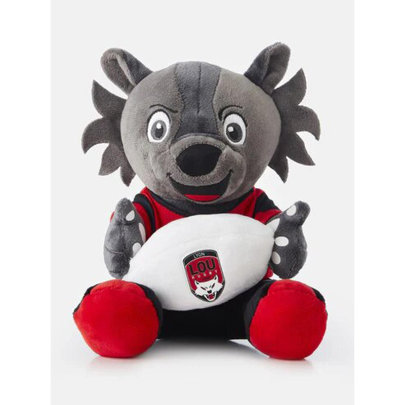Peluche lou rugby wolfy gris rouge et noir - M Com