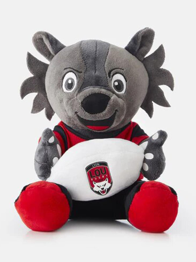 Peluche lou rugby wolfy gris rouge et noir - M Com