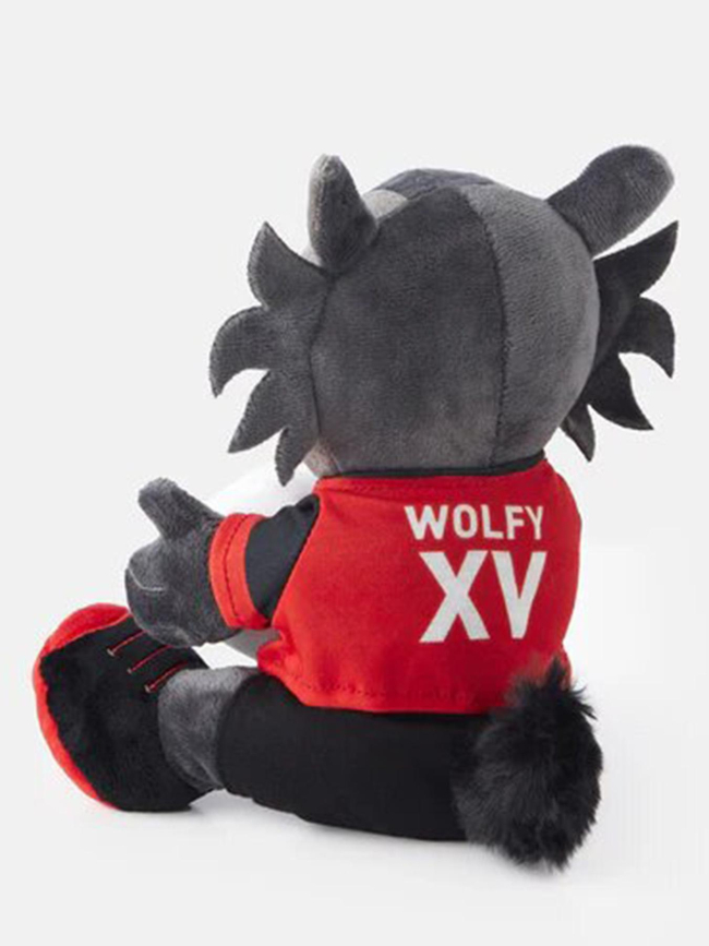Peluche lou rugby wolfy gris rouge et noir - M Com