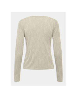 Pull en maille brillant à col v onlmella écru femme - Only