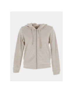 Sweat à capuche en velours côtelé daltreey beige femme - Sun Valley