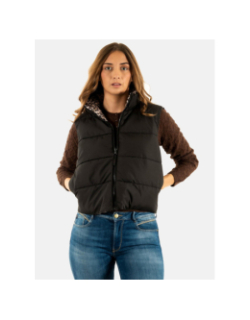 Doudoune sans manche réversible léopard tammy noir femme - Only