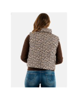 Doudoune sans manche réversible léopard tammy noir femme - Only