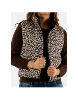 Doudoune sans manche réversible léopard tammy noir femme - Only