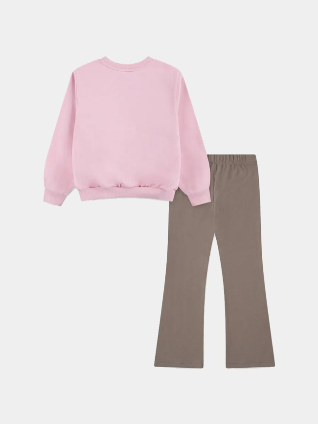 Ensemble sweat et leggging rose et marron fille - Nike