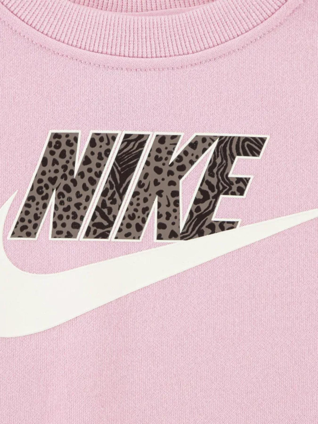 Ensemble sweat et leggging rose et marron fille - Nike