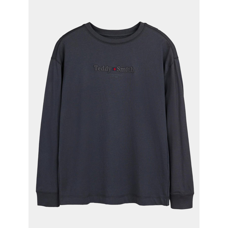 T-shirt à manches longues t-jim anthracite garçon - Teddy Smith