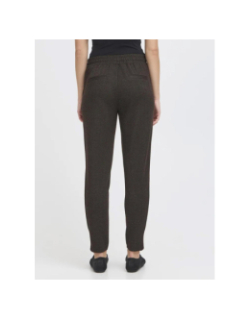 Pantalon jacquard kate marron noir femme - Ichi