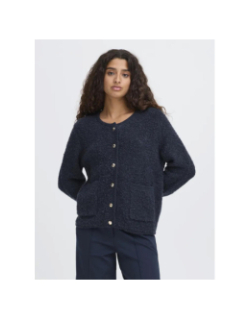 Gilet cardigan valmai bleu marine femme - Ichi
