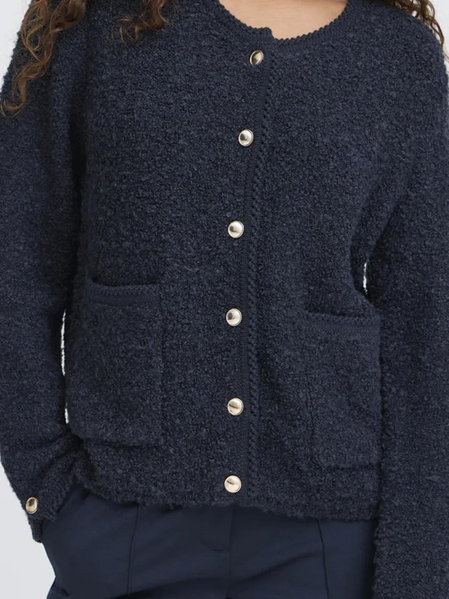 Gilet cardigan valmai bleu marine femme - Ichi