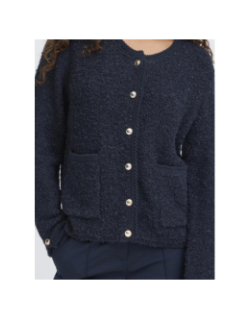 Gilet cardigan valmai bleu marine femme - Ichi