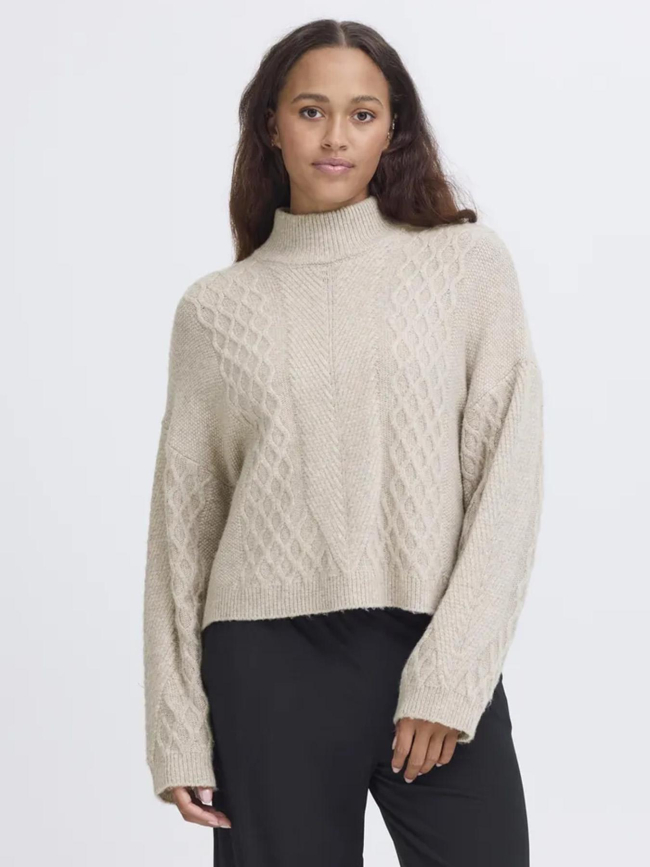 Pull mylle beige femme - Ichi