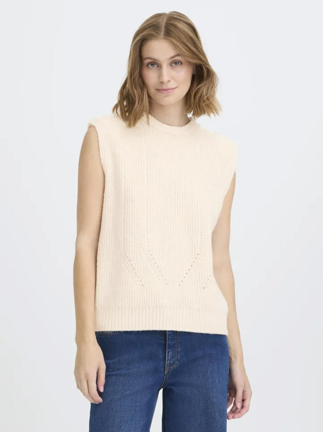 Pull sans manche povoke blanc femme - Ichi