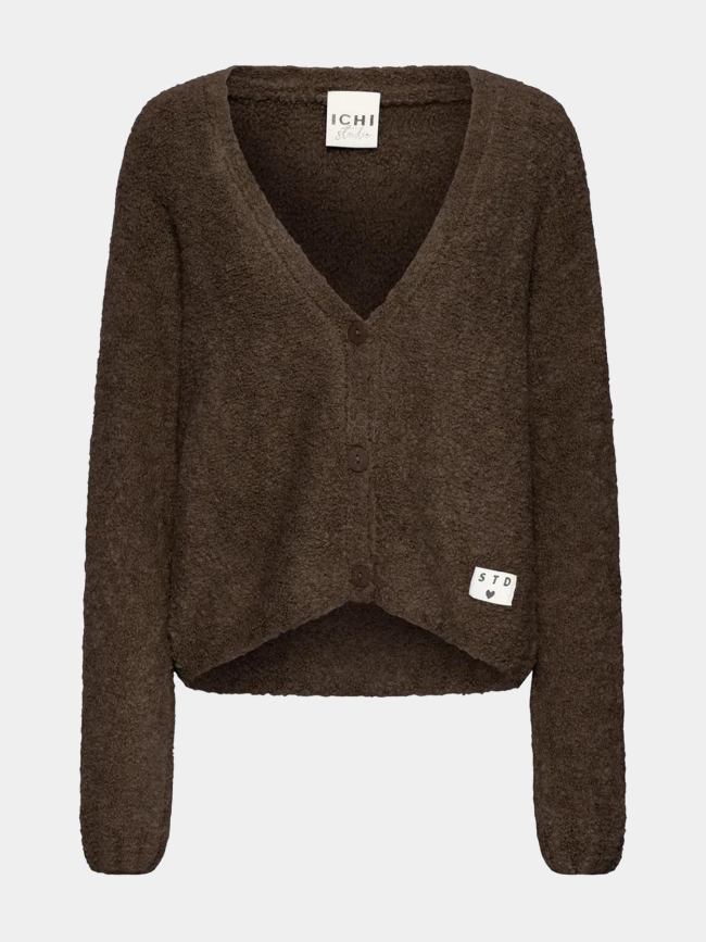 Gilet cardigan blarisa marron femme - Ichi