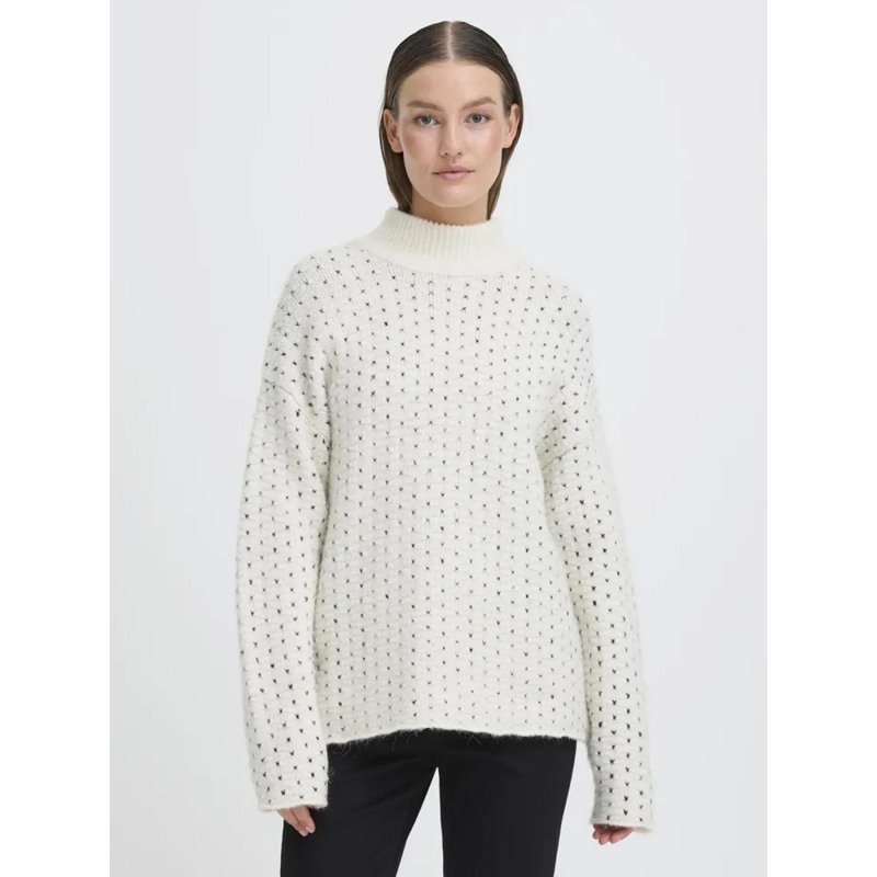 Pull motifs kamara blanc femme - Ichi