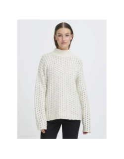 Pull motifs kamara blanc femme - Ichi
