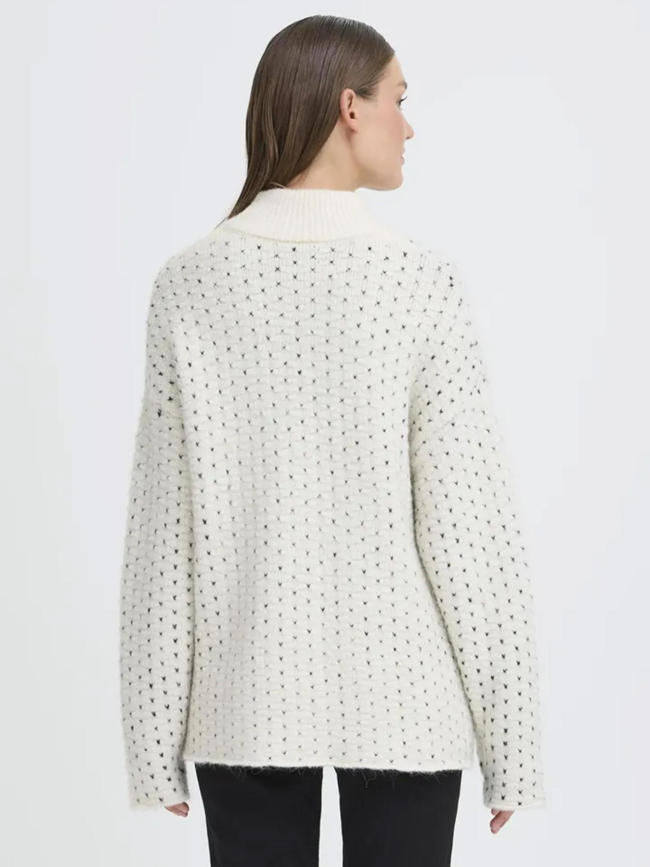 Pull motifs kamara blanc femme - Ichi