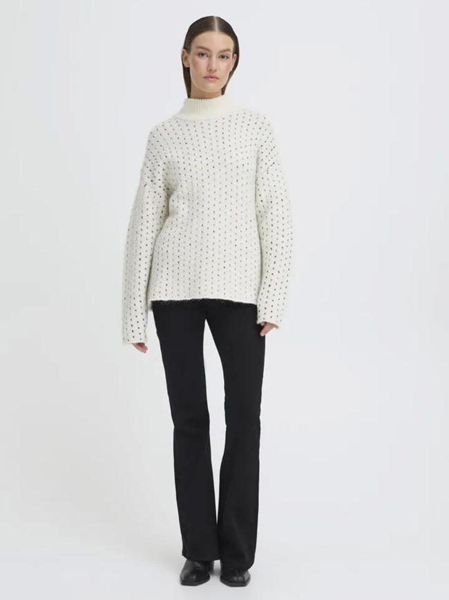 Pull motifs kamara blanc femme - Ichi