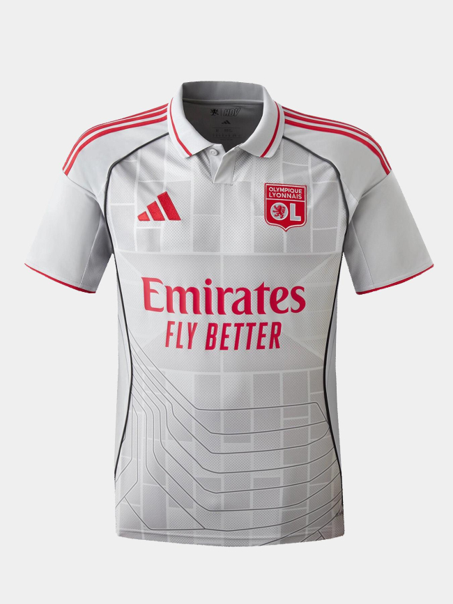 Maillot de football third ol 25/26 gris enfant - Adidas