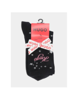 Pack cadeau de 4 paires de chaussettes blanc noir rose femme - Hugo