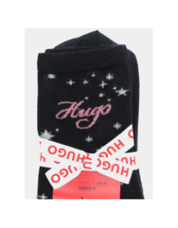 Pack cadeau de 4 paires de chaussettes blanc noir rose femme - Hugo