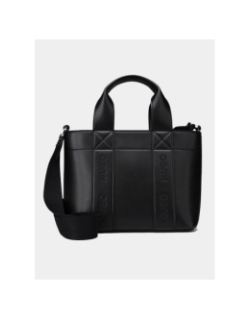 Mini cabas en similicuir à logos brodés noir femme - Hugo