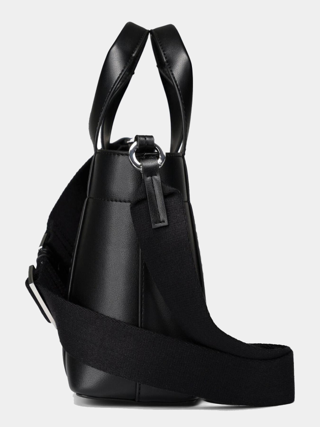 Mini cabas en similicuir à logos brodés noir femme - Hugo