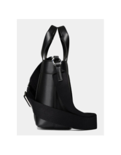 Mini cabas en similicuir à logos brodés noir femme - Hugo