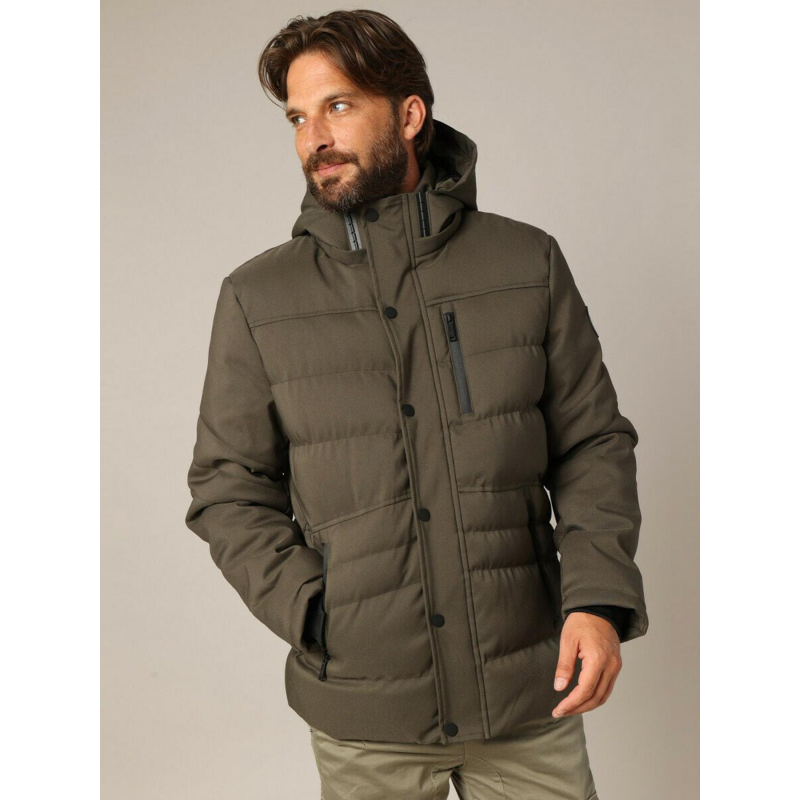 Doudoune matelassée à capuche chiro kaki homme - Deeluxe