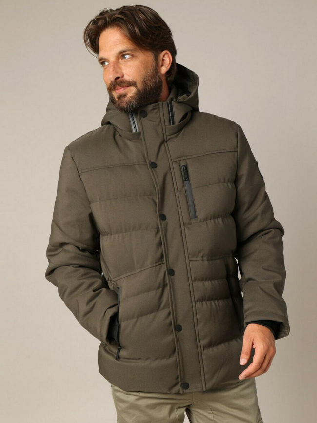Doudoune matelassée à capuche chiro kaki homme - Deeluxe