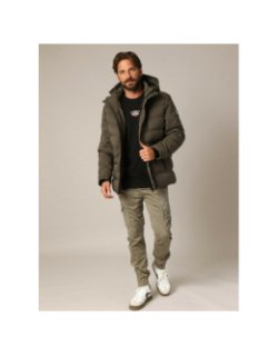 Doudoune matelassée à capuche chiro kaki homme - Deeluxe