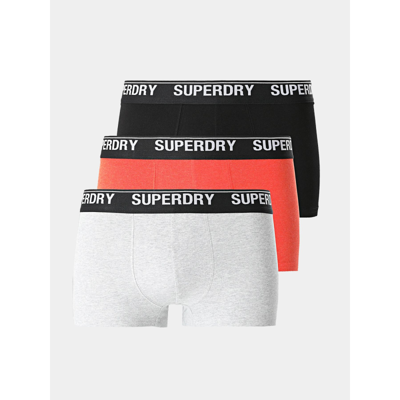 3 boxers pack noir gris orange homme - Superdry