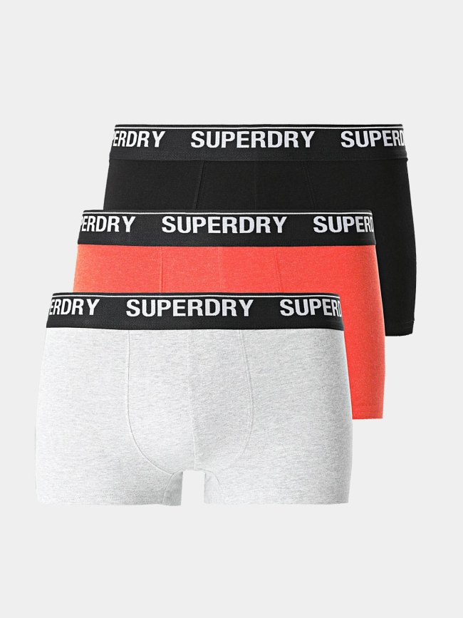 3 boxers pack noir gris orange homme - Superdry