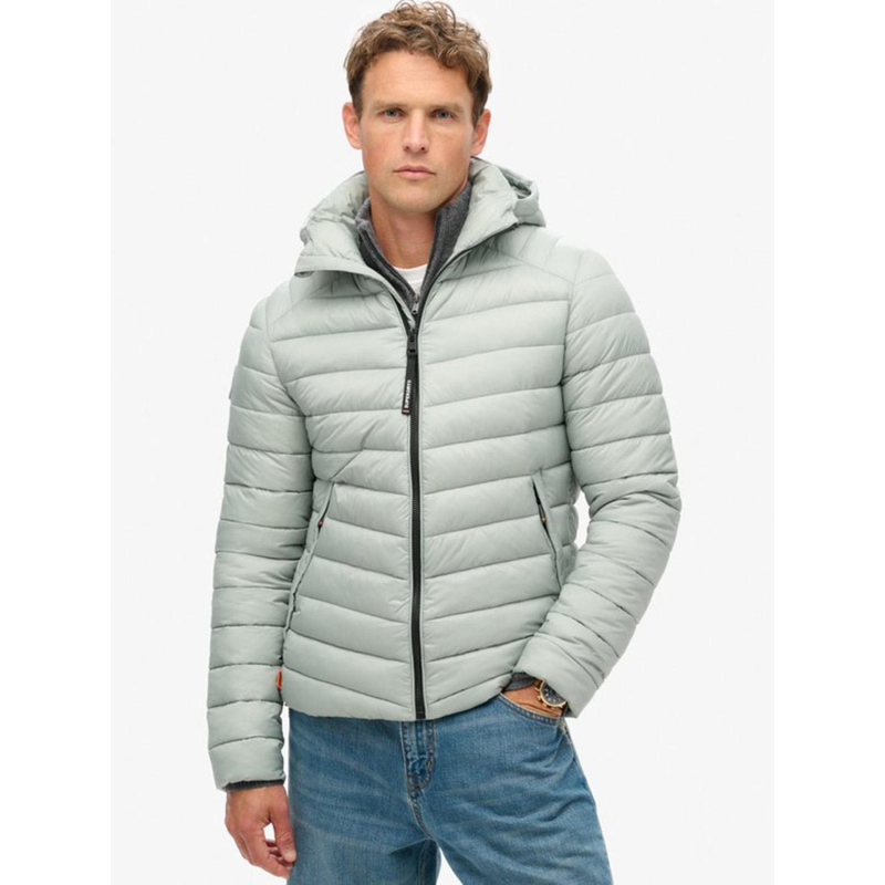 Veste matelassée à capuche fuji sport gris homme - Superdry