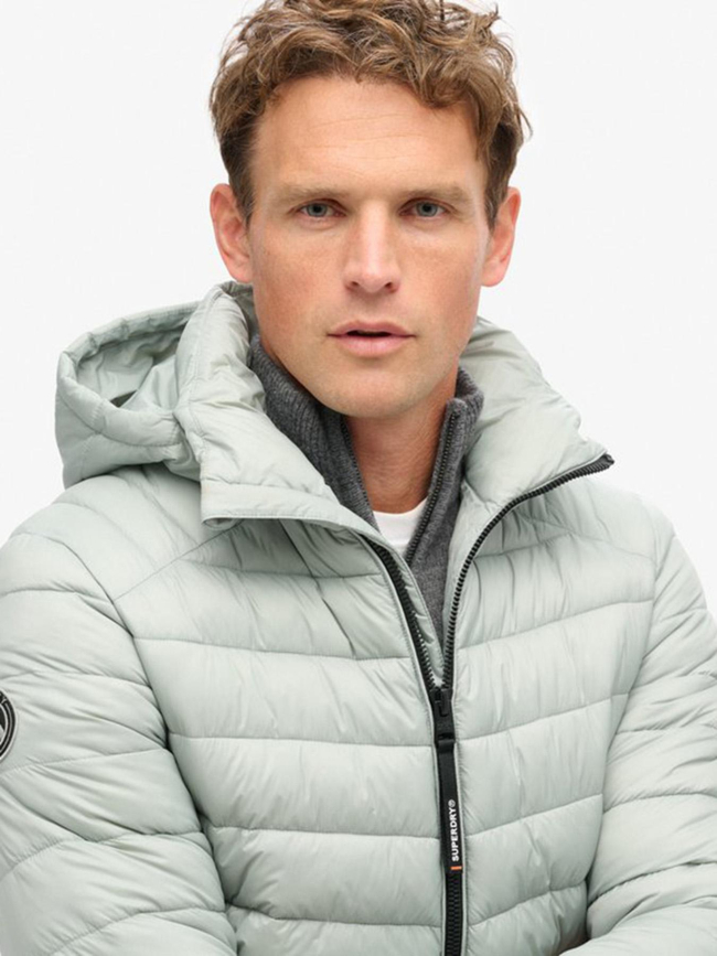 Veste matelassée à capuche fuji sport gris homme - Superdry