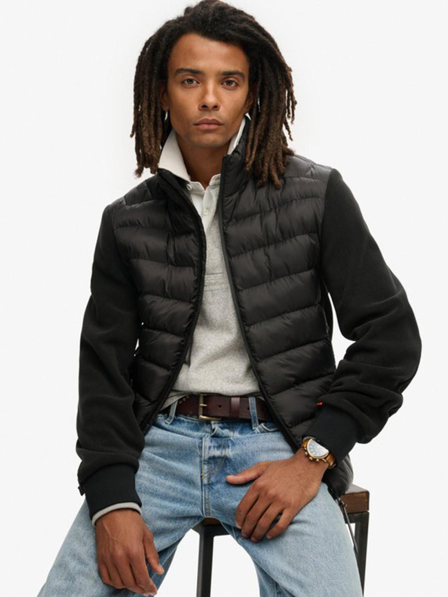 Bomber storm fleece hybrid noir homme - Superdry