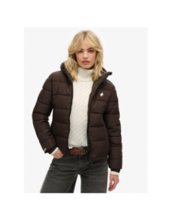 Doudoune à capuche spirit sports marron femme - Superdry