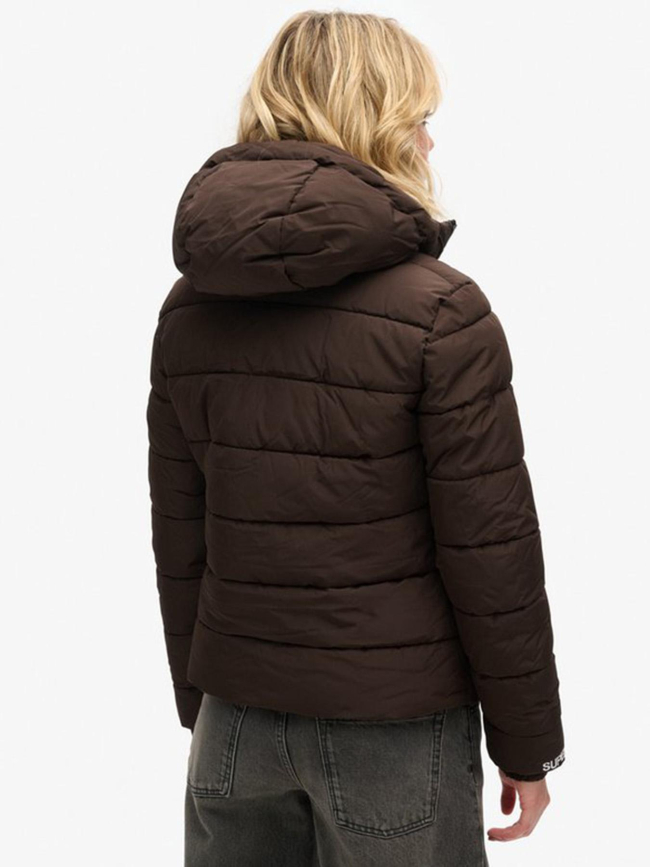 Doudoune à capuche spirit sports marron femme - Superdry