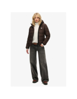 Doudoune à capuche spirit sports marron femme - Superdry