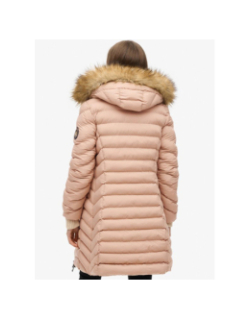 Doudoune mi-longue à capuche fuji beige femme - Superdry