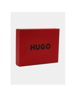 Portefeuille deux volets à multiples logos reliefs noir homme - Hugo