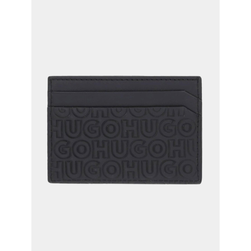 Porte-cartes à multiples logos reliefs noir homme - Hugo