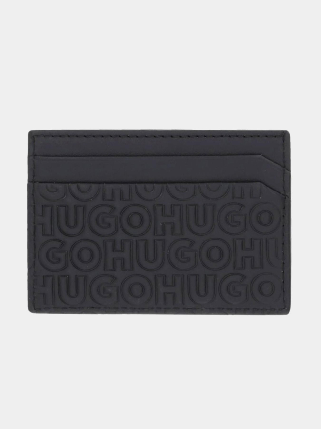 Porte-cartes à multiples logos reliefs noir homme - Hugo