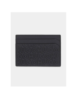 Porte-cartes à multiples logos reliefs noir homme - Hugo