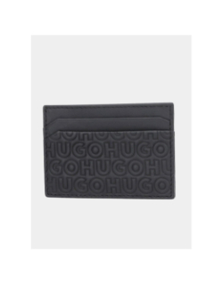 Porte-cartes à multiples logos reliefs noir homme - Hugo