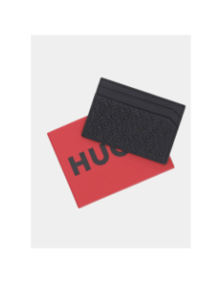 Porte-cartes à multiples logos reliefs noir homme - Hugo