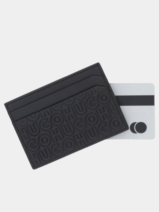 Porte-cartes à multiples logos reliefs noir homme - Hugo