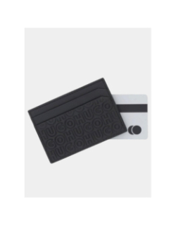 Porte-cartes à multiples logos reliefs noir homme - Hugo