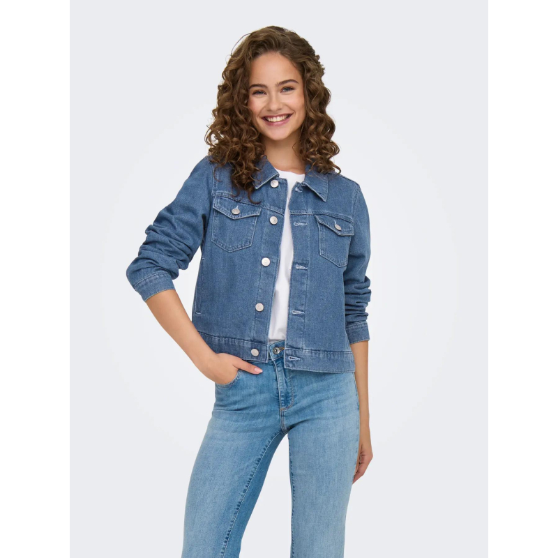 Veste en jean rillo bleu femme - Only